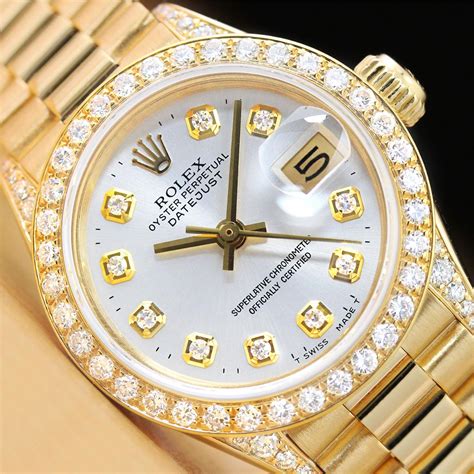 ladies gold rolex president|ladies gold rolex diamond bezel.